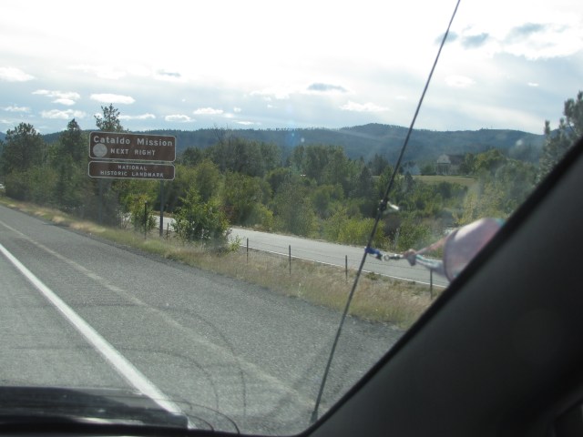 Cataldo Mission exit, National Historic Landmark