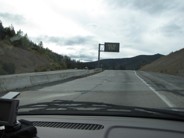 Rocks and Wildlife on Road, I-90, getting ready to leave Idaho