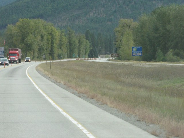 Exit for Glacier National Park and St Regis