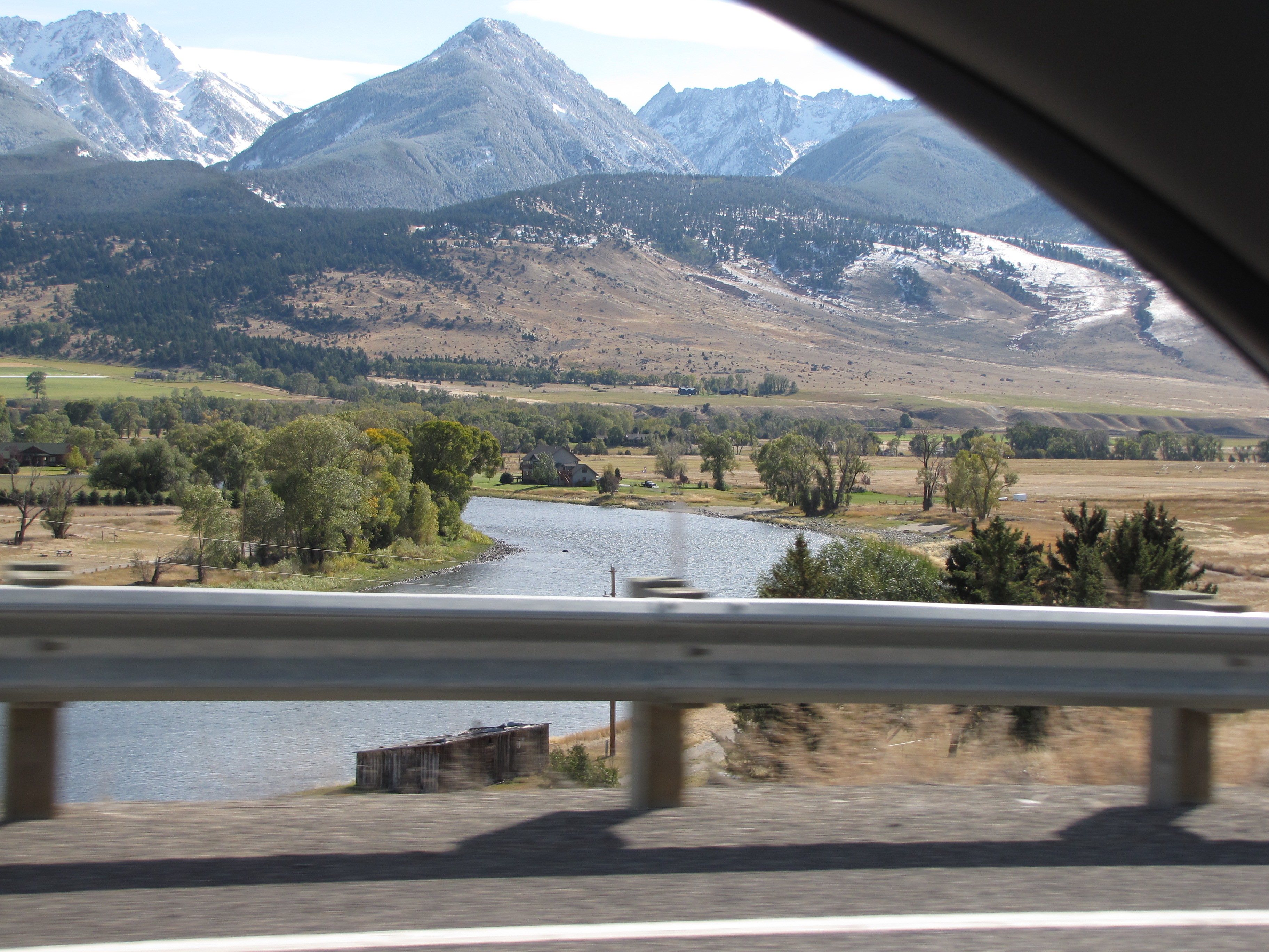 Yellowstone River and Absaroka Mountains