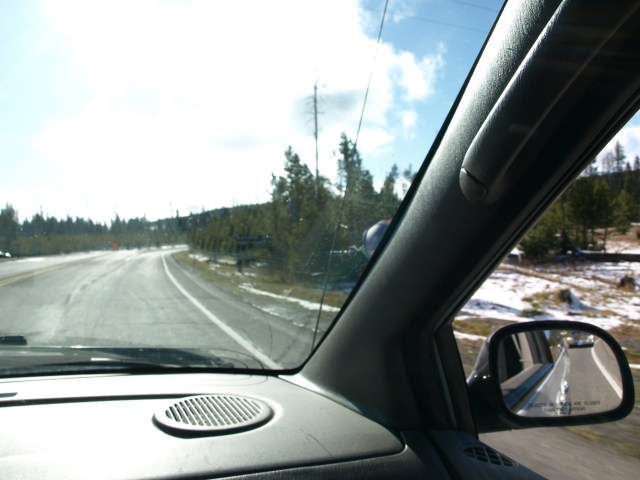 On the way to Old Faithful near Grant Village