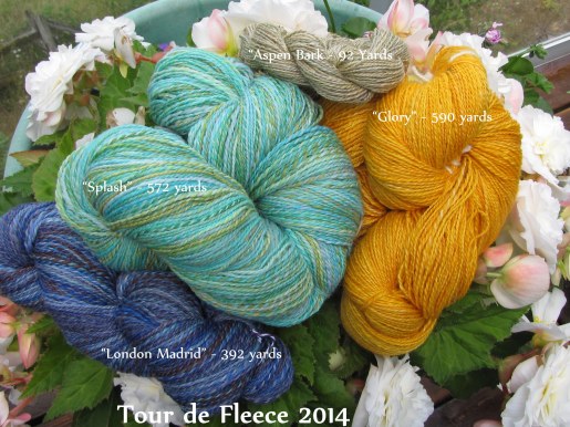 Tour de Fleece Spinning 1646 yards total